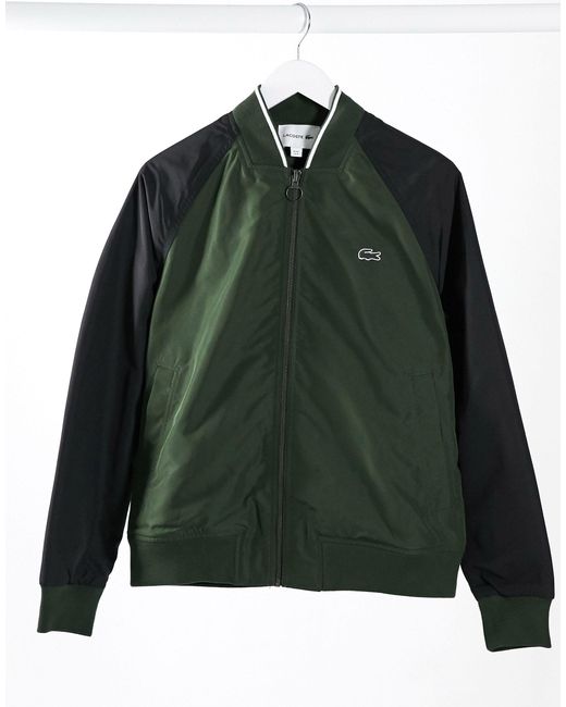 Lacoste Green Reversible Bomber Jacket-brown for men