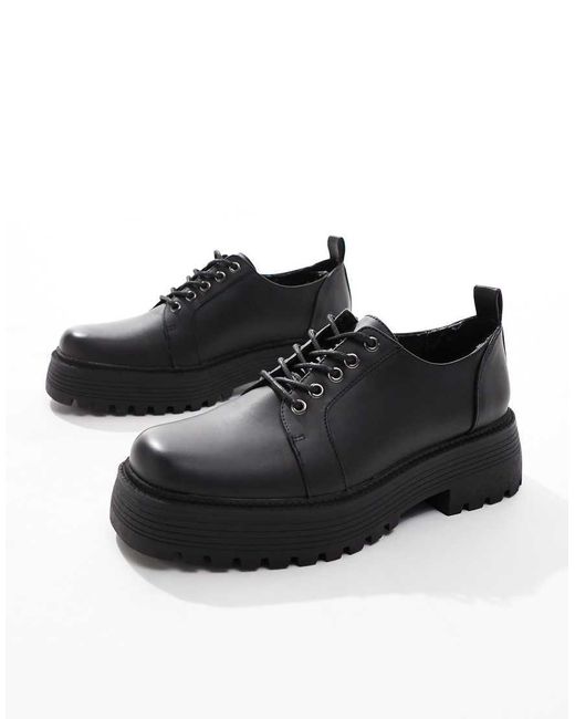 ASOS Black Chunky Lace Up Shoes for men