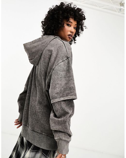 ASOS Gray Double Layered Hoodie