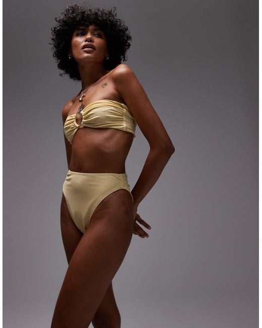 TOPSHOP Brown Thailand High Waisted Bikini Bottoms