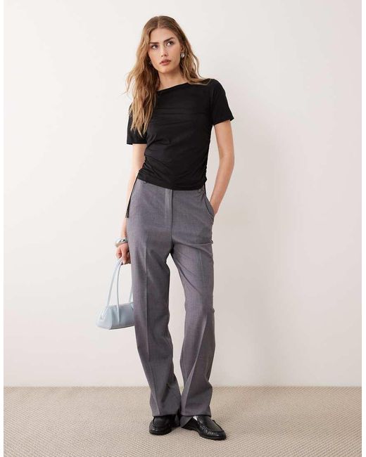 ARKET Black Soft Jersey T-shirt With Cinched Sides