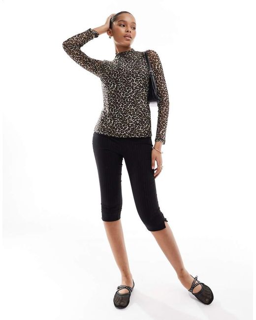 ONLY Black Sheer High Neck Top