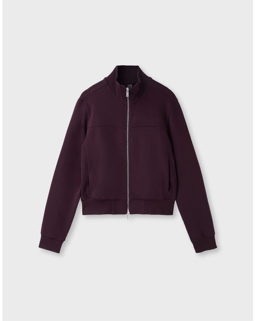 Stradivarius Purple B09 Cropped High-Neck Zip-Up Sweatshirt