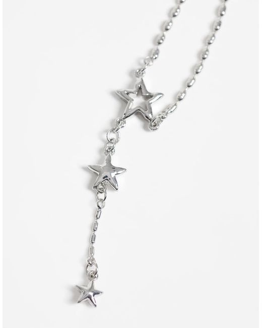 Reclaimed Vintage White Unisex Star Pendent Necklace