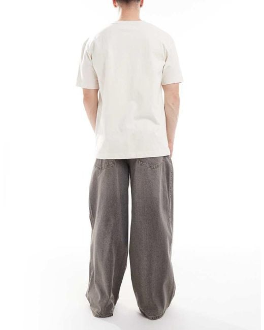 Collusion Gray X003 Wide Leg Mid Rise Jeans for men
