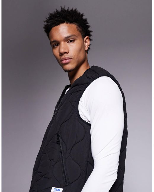 HUGO – bocolino – gesteppte relaxed-fit-weste in Blue für Herren