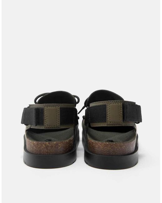 Pull&Bear Green Slingback Lace-Up Clogs for men