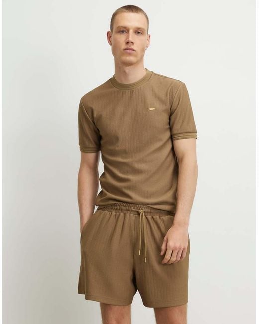 River Island Natural Regular Fit Shorter Length Shorts for men