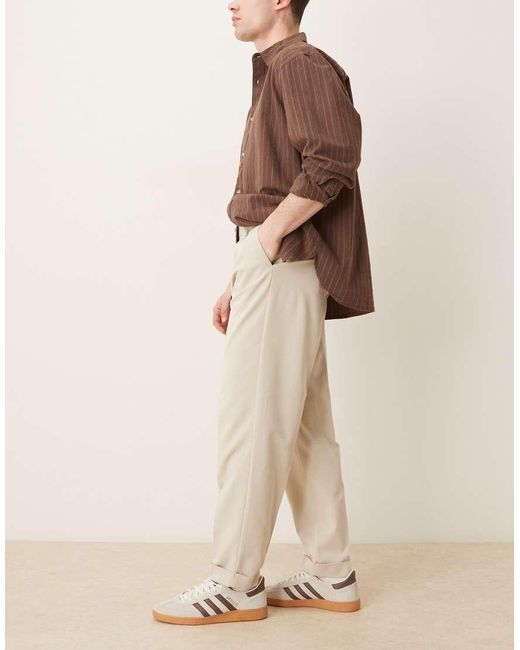 ASOS Natural Tailored Carrot Fit Pants for men