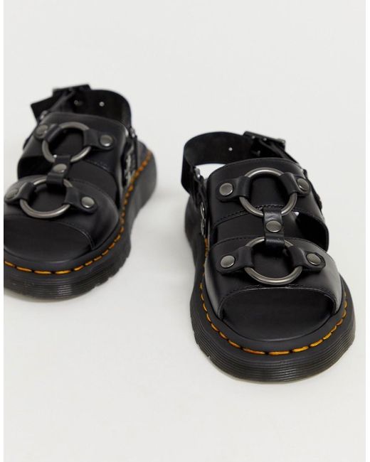 Dr. Martens Xabier Hardware Leather Sandals in Black | Lyst