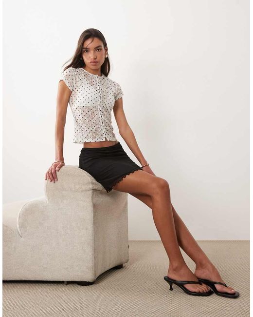 ASOS Gray Mesh Mini Skirt