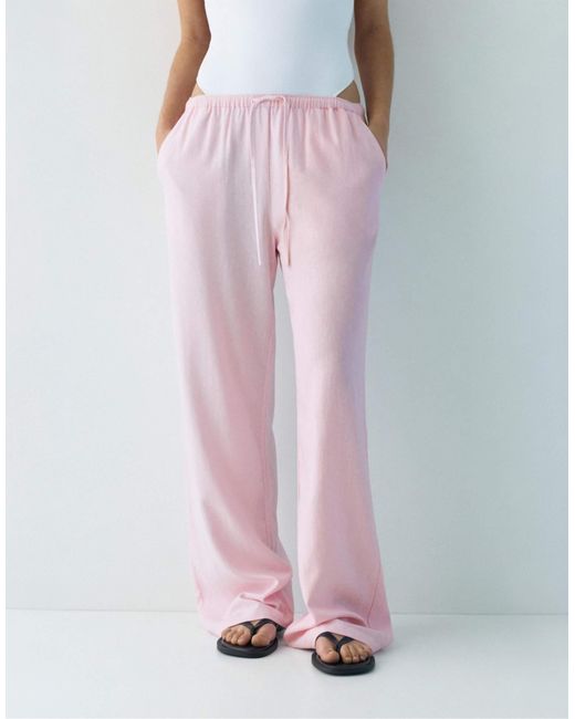 Pull&Bear Pink – jogginghose aus leinenmix