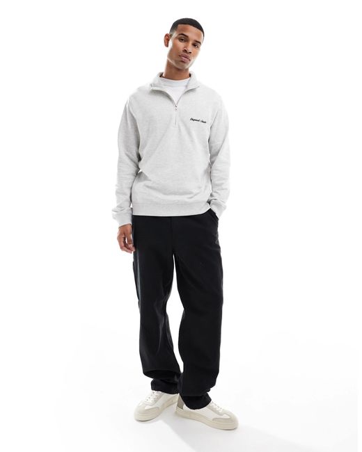 Sweat décontracté à col zippé - chiné Jack & Jones pour homme en coloris Gray