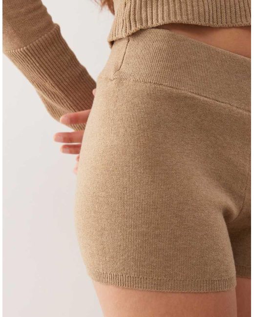 Noisy May Gebreide Mini Shorts in het Brown