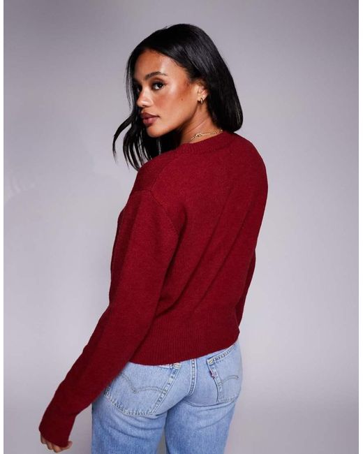 Princess Polly Red With A Bow Button Through Bow Graphic Cardigan