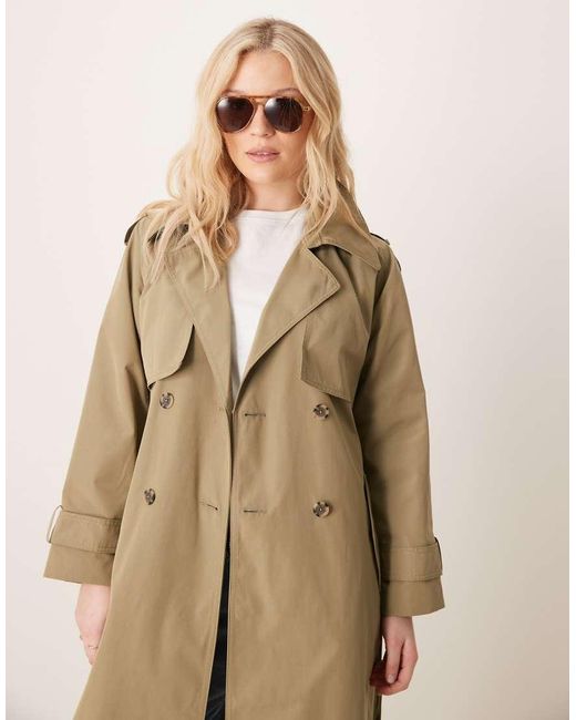 Abercrombie & Fitch Natural Longline Trench Coat