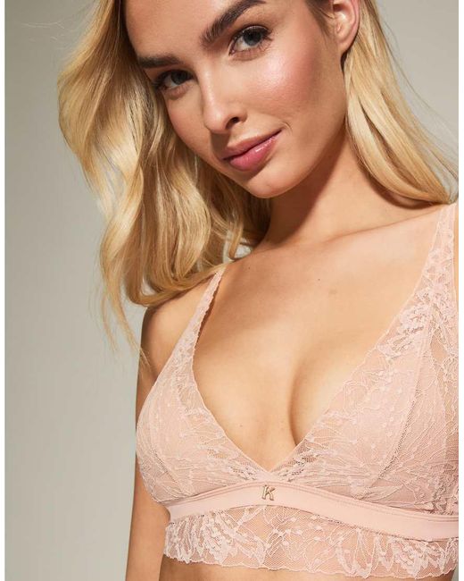 KBX Natural Louisa Ribbed Longline Triangle Bra