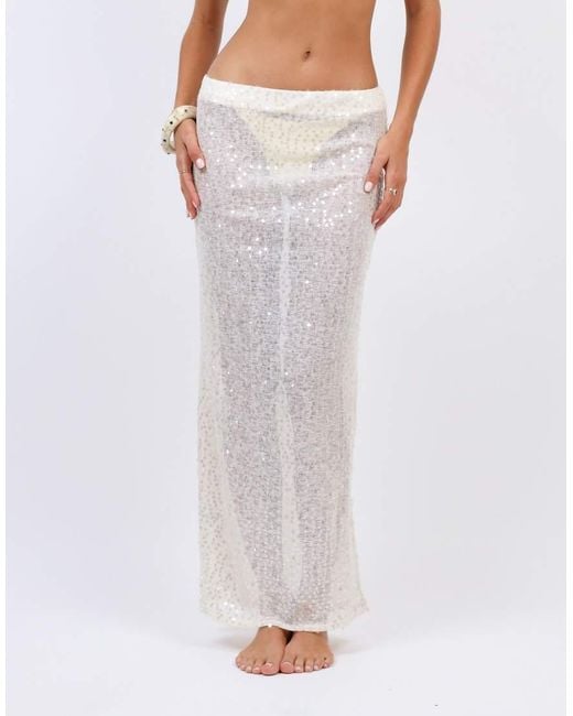 SIMMI White Sequin Beach Maxi Skirt