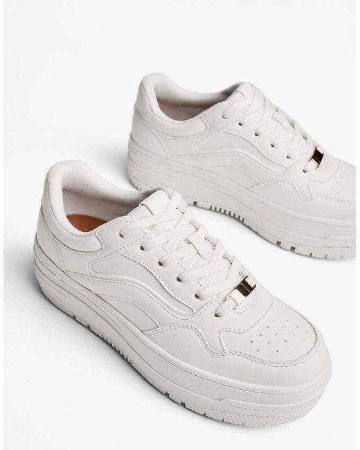 Bershka White Chunky Sole Trainers