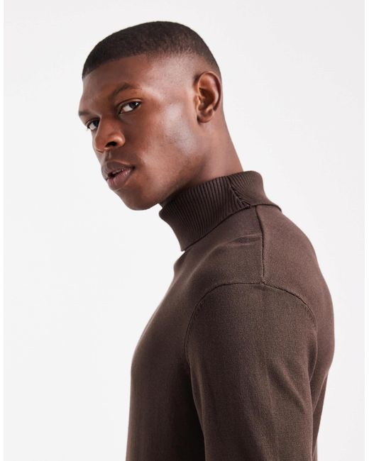 Threadbare – rollkragenpullover in Brown für Herren