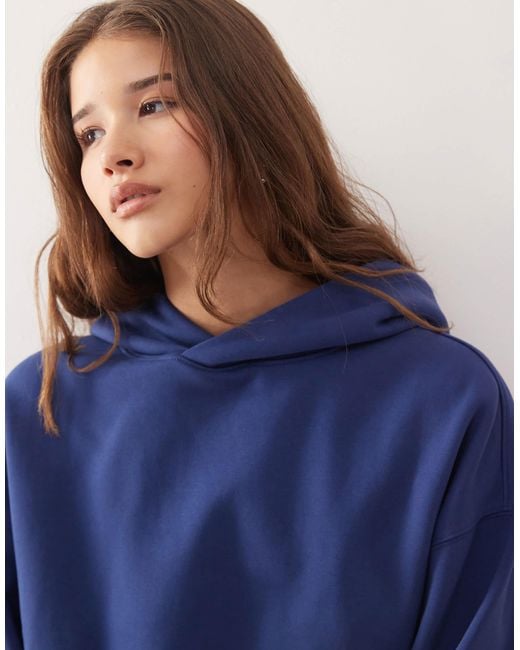 Weekday Blue Soft Heavy Oversized Hoodie