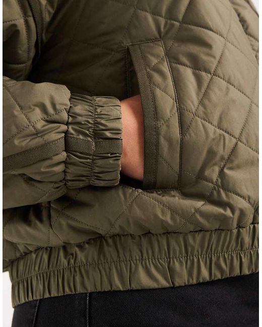 ONLY Brown Cropped Quilted Bomber Jacket