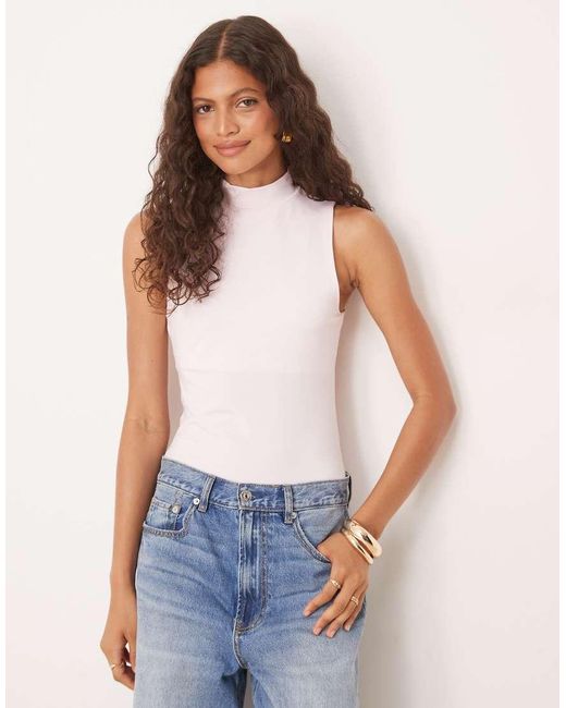 ASOS Hoogsluitende Body in het Blue
