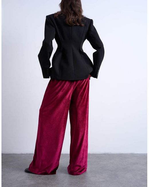 Pantaloni A Fondo Ampio di TOPSHOP in Red