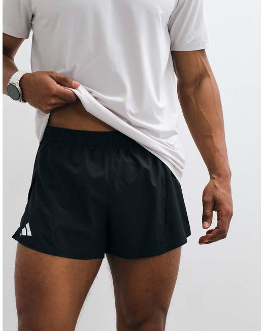 Adidas Originals White Adidas Running Adizero Essentials Shorts for men