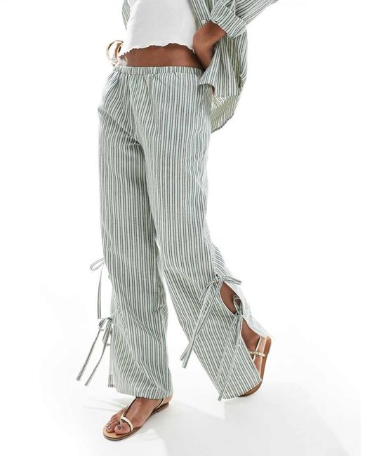Daisy Street Green Pull On Trouser With Tie Side