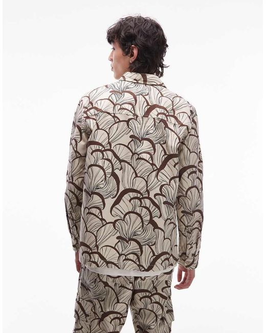 DOUBLE A by WOOD WOOD White Clay Overshirt Co-Ord for men