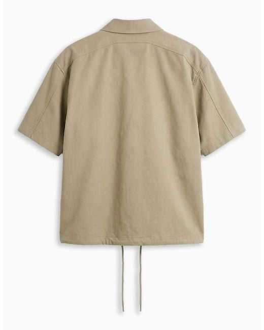 ASOS Natural Motionmaxtm Oversized Four Way Stretch Shirt for men
