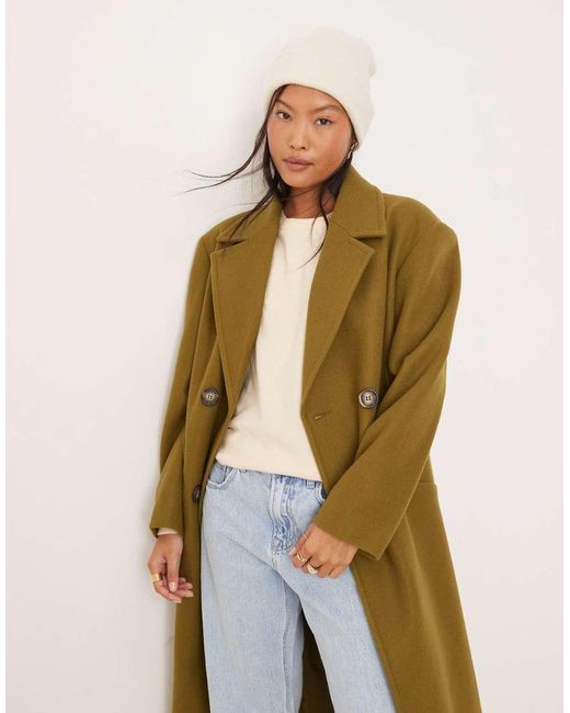 Miss Selfridge Nette Jas Met Riem En Overslag in het Green
