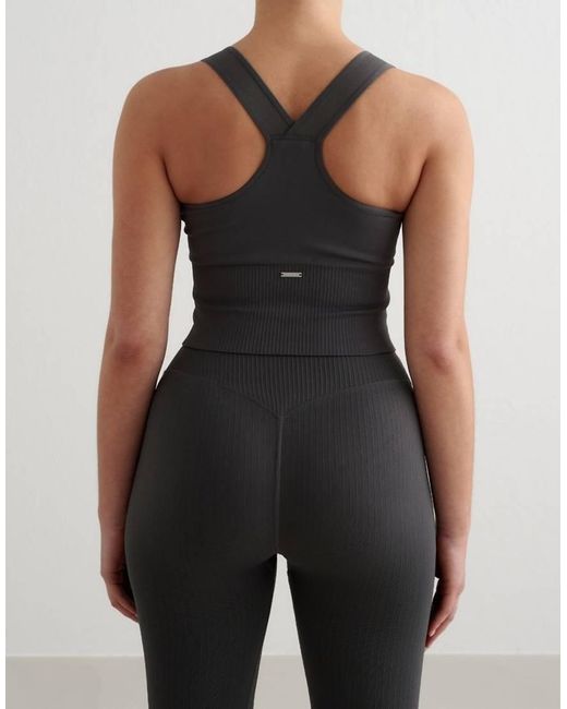 Aim'n Black Shadow Ribbed Seamless High Support Bralette