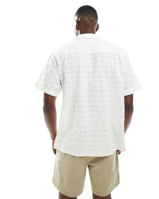 Jack & Jones White Textured Shirt for men