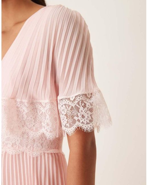 True Decadence Pink Tiered Pleated Maxi Dress