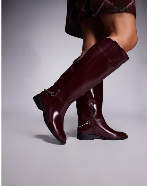 River Island Purple Riding Knee Boots