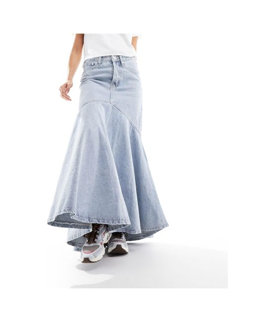 Glamorous White Flip Hem 90s Maxi Skirt