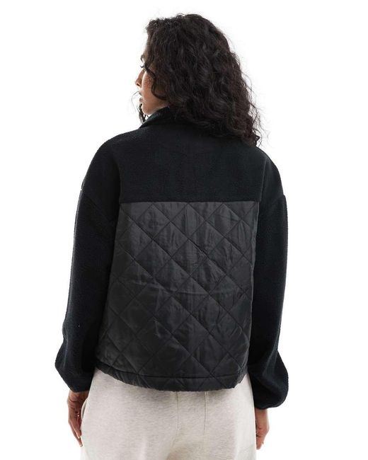ONLY Black Teddy Fleece Jacket With Leopard Print Pocket