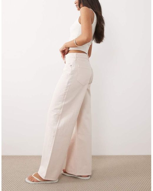 Abercrombie & Fitch Natural High Rise Wide Leg Jeans
