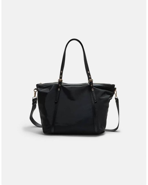Stradivarius Black Contrast Shopper Bag