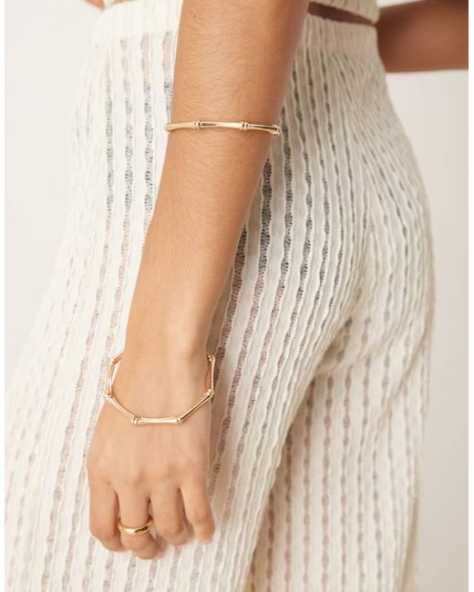 ASOS Semi-Transparante Gehaakte Broek Met Wijde Pijpen En Textuur in het Natural