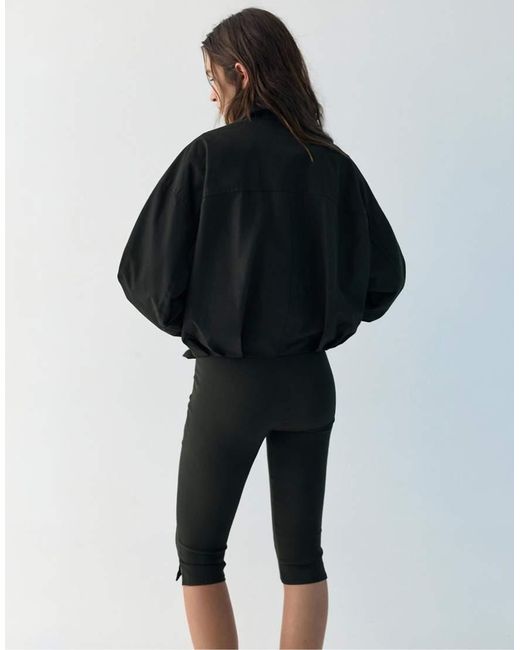 Pull&Bear Bomberjack Met Ballonzoom in het Black