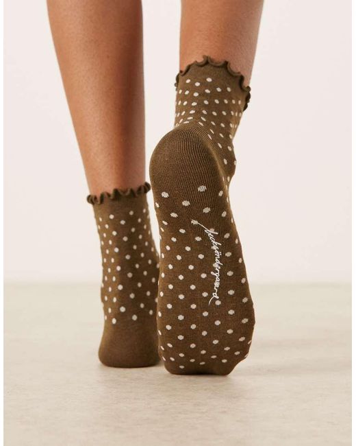 Becksöndergaard Brown Frill Ankle Socks