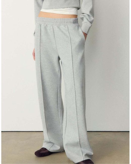 Stradivarius Gray Joggers With Interlock Detail