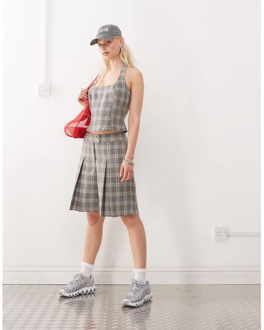 Collusion Multicolor Tailored Co-ord Check Culotte