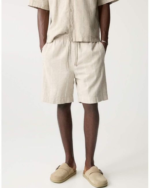 Bermuda Stile Joggers di Pull&Bear in Natural da Uomo