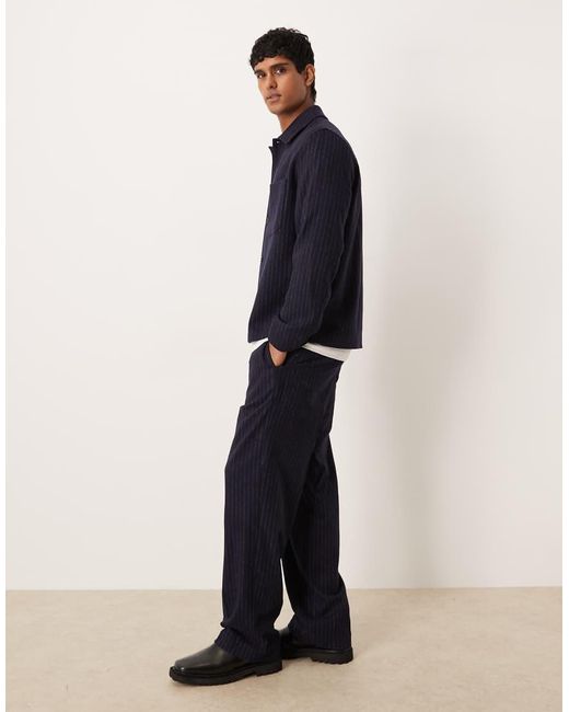 ARKET Blue Pinstripe Co-ord Wool Mix Trouser for men