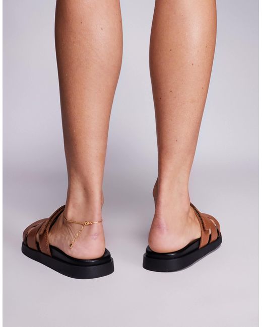 Steve Madden White – missile – riemen-sandalen aus leder