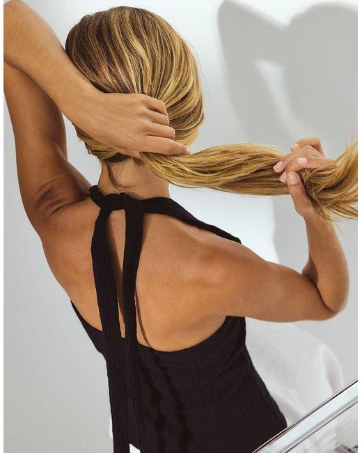 NA-KD White Halterneck Structure Button Top